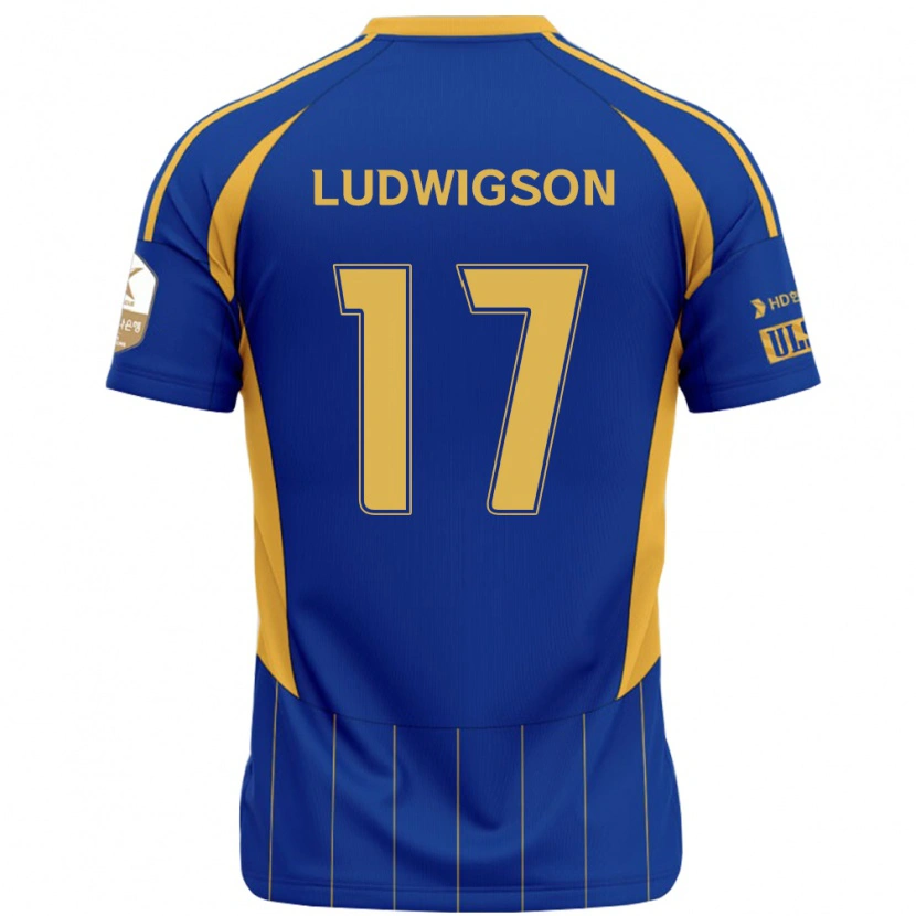 Danxen Kinder Gustav Ludwigson #17 Königsblau Gelb Heimtrikot Trikot 2025/26 T-Shirt Schweiz