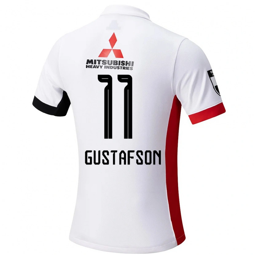 Danxen Kinder Samuel Gustafson #11 Rot Weiß Auswärtstrikot Trikot 2025/26 T-Shirt Schweiz