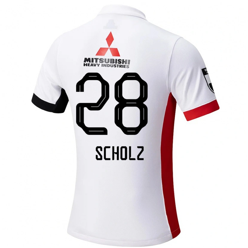 Danxen Kinder Alexander Scholz #28 Rot Weiß Auswärtstrikot Trikot 2025/26 T-Shirt Schweiz