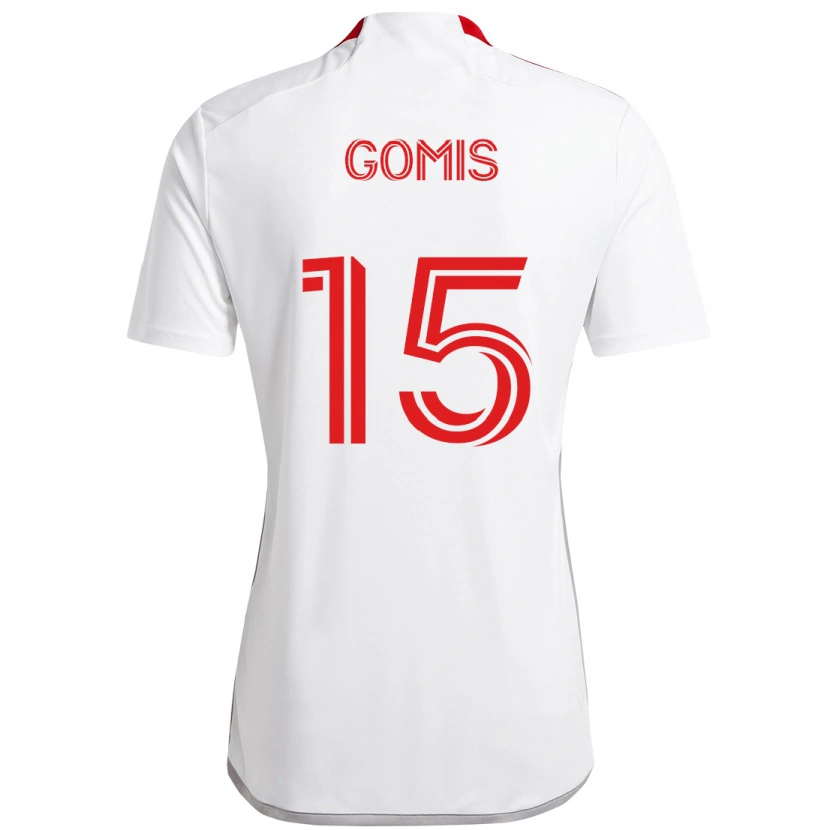 Danxen Herren Nicksoen Gomis #15 Rot Weiß Auswärtstrikot Trikot 2025/26 T-Shirt Schweiz