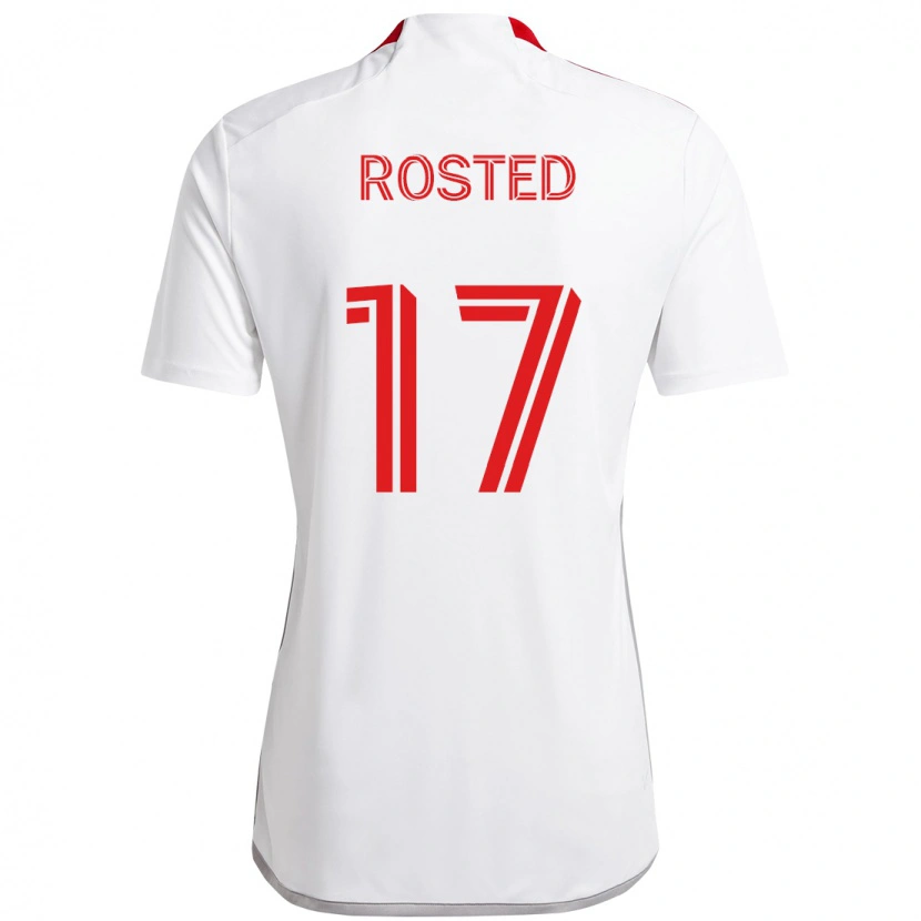 Danxen Herren Sigurd Rosted #17 Rot Weiß Auswärtstrikot Trikot 2025/26 T-Shirt Schweiz