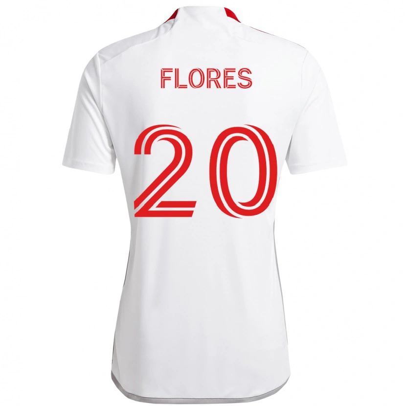 Danxen Herren Deybi Flores #20 Rot Weiß Auswärtstrikot Trikot 2025/26 T-Shirt Schweiz