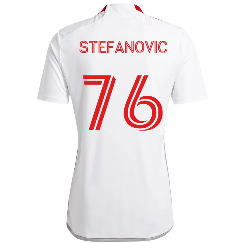 Danxen Herren Lazar Stefanovic #76 Rot Weiß Auswärtstrikot Trikot 2025/26 T-Shirt Schweiz