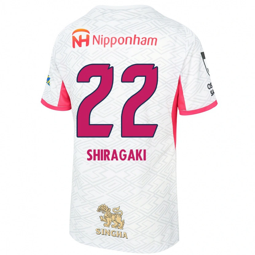 Danxen Herren Uno Shiragaki #22 Sakura Rosa Weiß Auswärtstrikot Trikot 2025/26 T-Shirt Schweiz