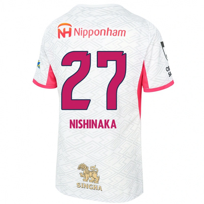 Danxen Herren Maho Nishinaka #27 Sakura Rosa Weiß Auswärtstrikot Trikot 2025/26 T-Shirt Schweiz