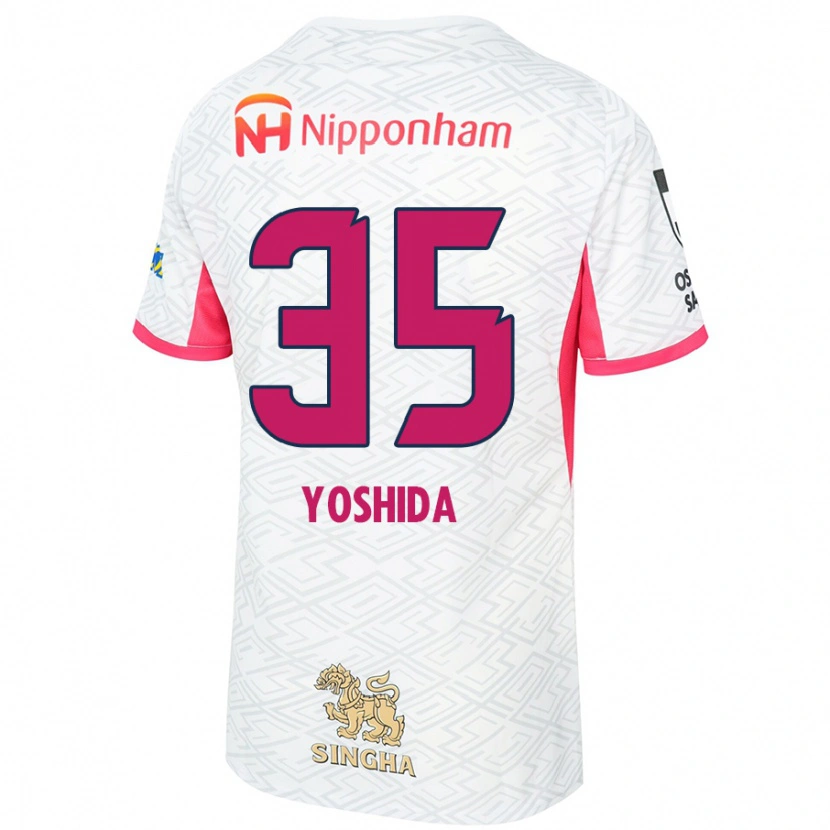 Danxen Herren Yuji Yoshida #35 Sakura Rosa Weiß Auswärtstrikot Trikot 2025/26 T-Shirt Schweiz