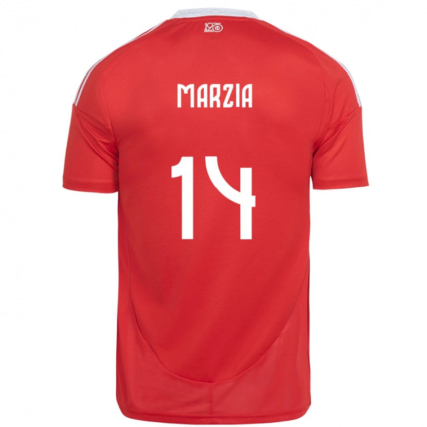 Danxen Damen Marzia #14 Weiß Rot Heimtrikot Trikot 2025/26 T-Shirt Schweiz