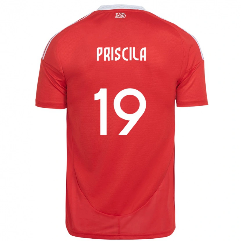 Danxen Damen Priscila #19 Weiß Rot Heimtrikot Trikot 2025/26 T-Shirt Schweiz