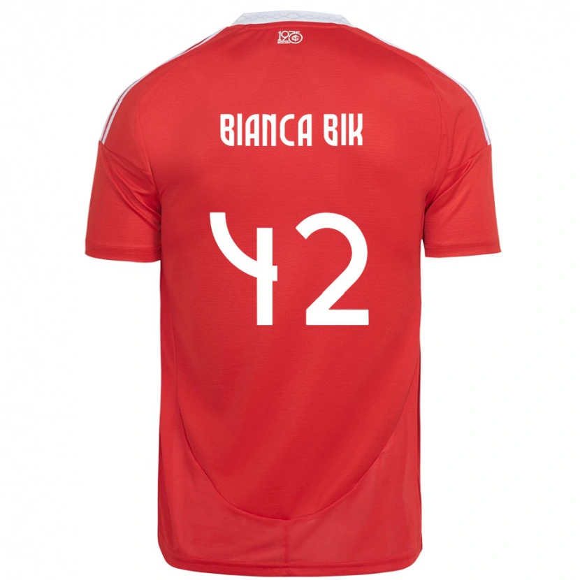 Danxen Damen Bianca Bik #42 Weiß Rot Heimtrikot Trikot 2025/26 T-Shirt Schweiz