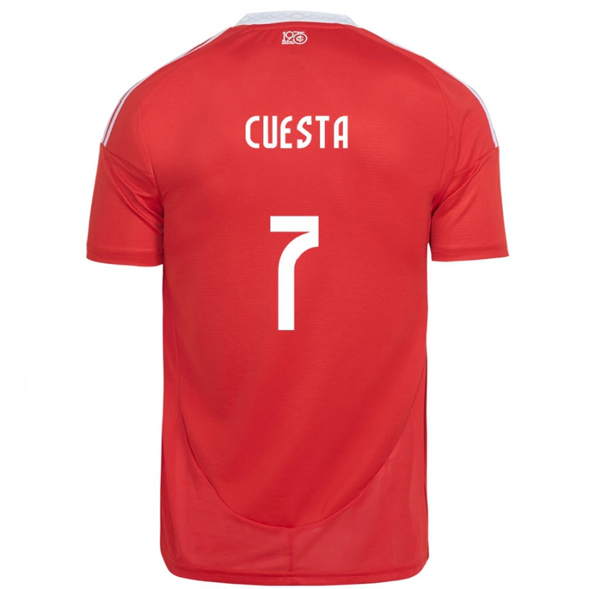 Danxen Damen Juan Manuel Cuesta #7 Weiß Rot Heimtrikot Trikot 2025/26 T-Shirt Schweiz