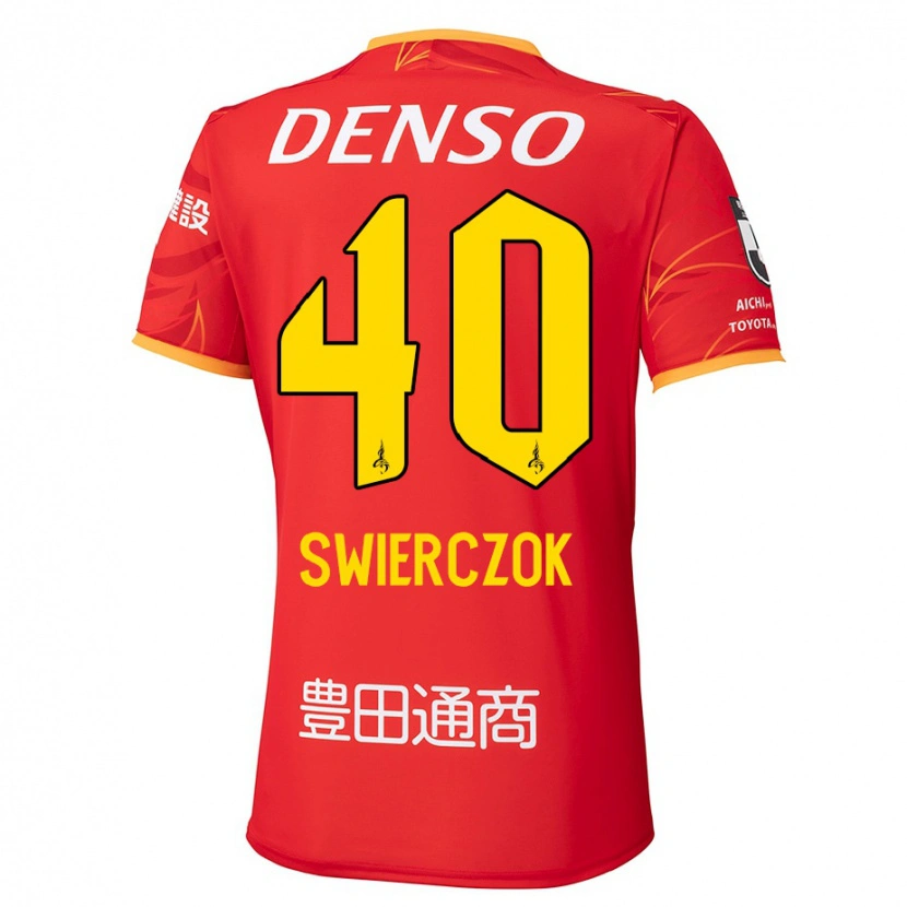 Danxen Damen Jakub Swierczok #40 Weiß Rot Heimtrikot Trikot 2025/26 T-Shirt Schweiz