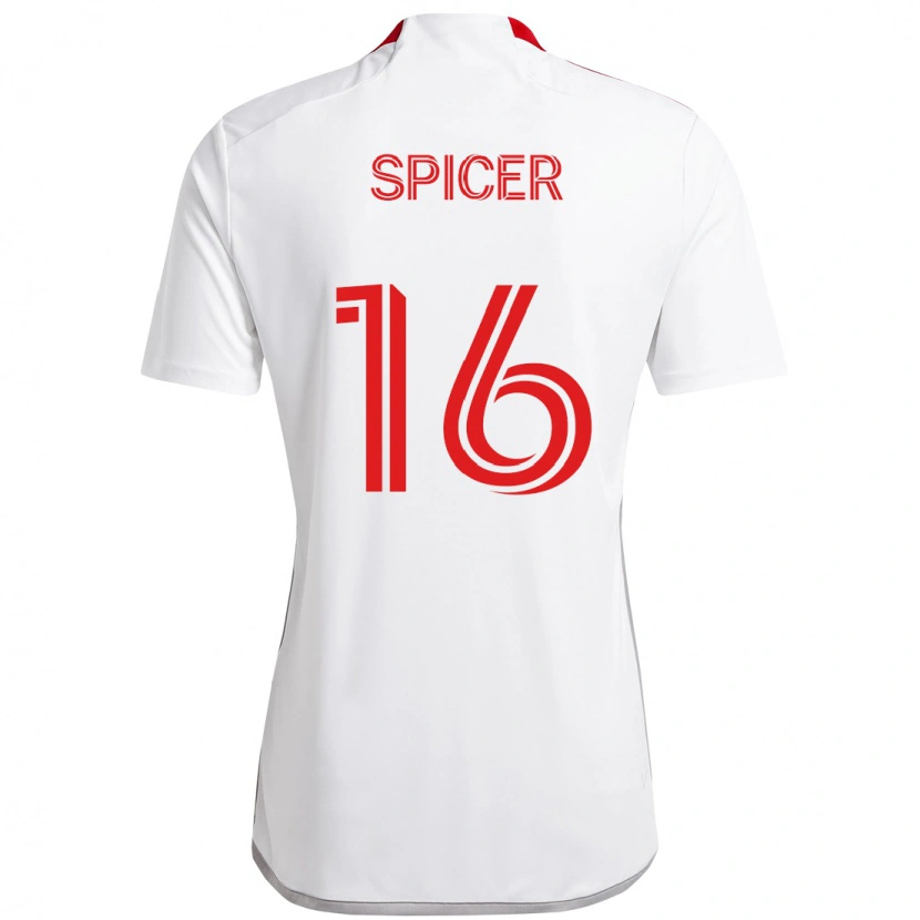Danxen Damen Tyrese Spicer #16 Rot Weiß Auswärtstrikot Trikot 2025/26 T-Shirt Schweiz