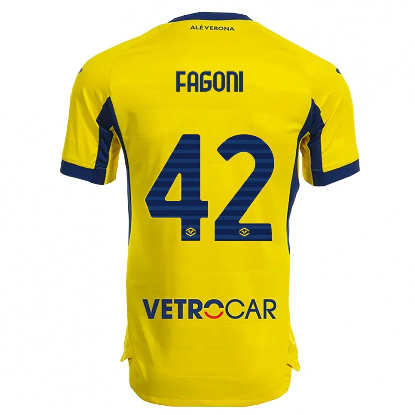 Danxen Herren Marco Fagoni #42 Gelb Marineblau Auswärtstrikot Trikot 2025/26 T-Shirt Schweiz