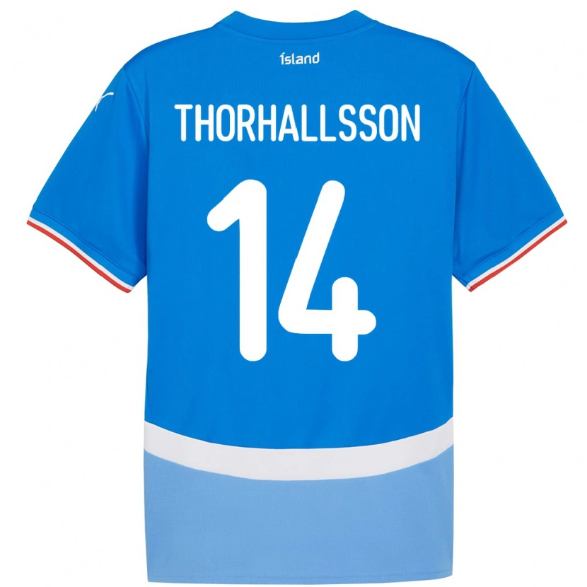 Danxen Herren Island Dagur Dan Thórhallsson #14 Blau Heimtrikot Trikot 24-26 T-Shirt Schweiz