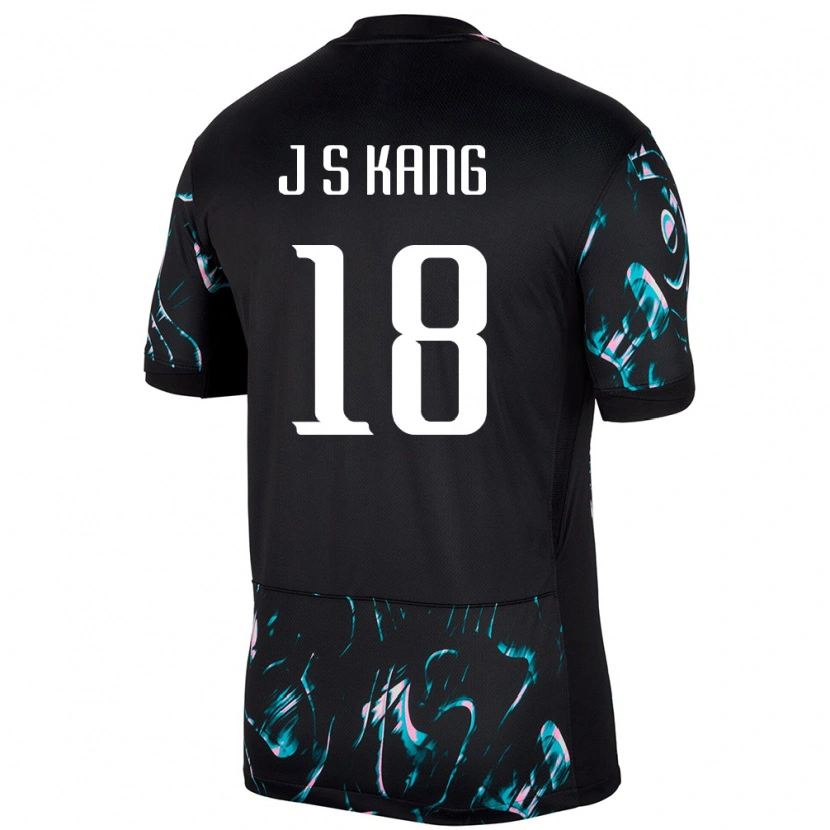 Danxen Damen Südkorea Seong-Jin Kang #18 Schwarz Auswärtstrikot Trikot 24-26 T-Shirt Schweiz