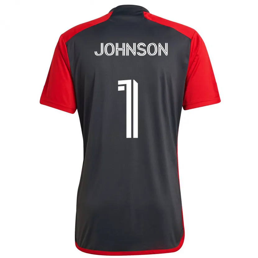 Danxen Kinder Sean Johnson #1 Grau Rot Heimtrikot Trikot 2024/25 T-Shirt Schweiz