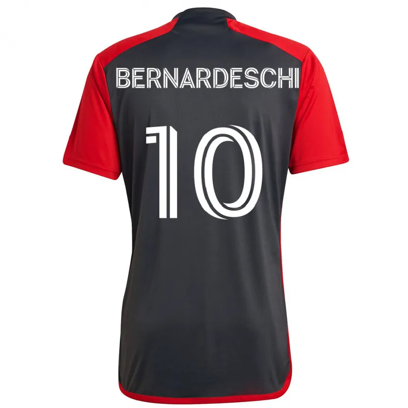 Danxen Kinder Federico Bernardeschi #10 Grau Rot Heimtrikot Trikot 2024/25 T-Shirt Schweiz