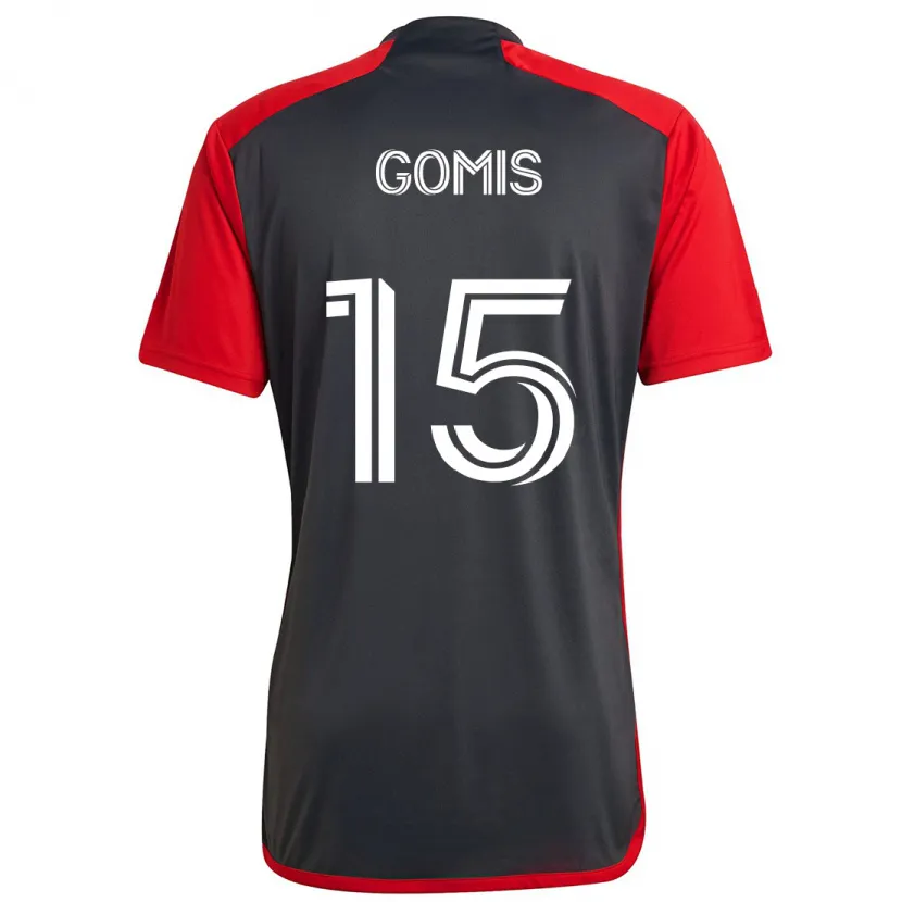 Danxen Kinder Nicksoen Gomis #15 Grau Rot Heimtrikot Trikot 2024/25 T-Shirt Schweiz