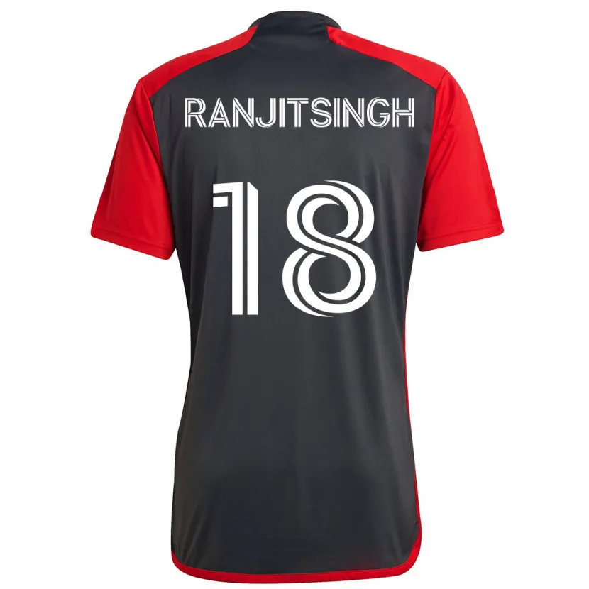 Danxen Kinder Greg Ranjitsingh #18 Grau Rot Heimtrikot Trikot 2024/25 T-Shirt Schweiz