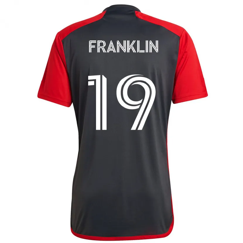 Danxen Kinder Kobe Franklin #19 Grau Rot Heimtrikot Trikot 2024/25 T-Shirt Schweiz