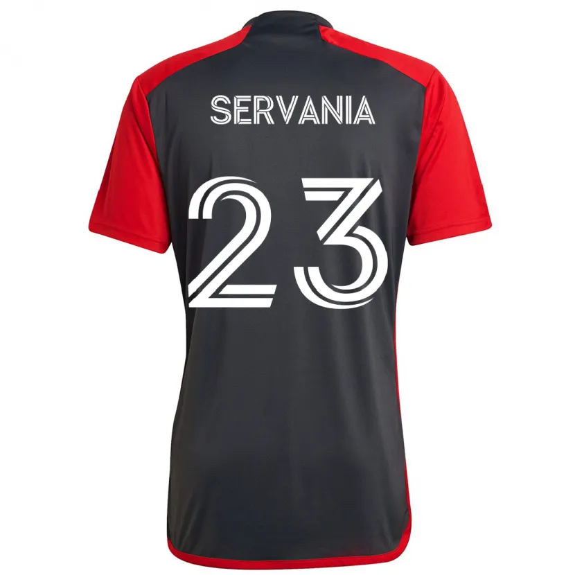 Danxen Kinder Brandon Servania #23 Grau Rot Heimtrikot Trikot 2024/25 T-Shirt Schweiz