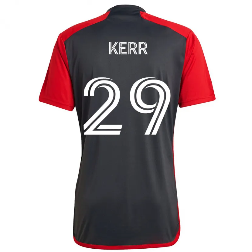 Danxen Kinder Deandre Kerr #29 Grau Rot Heimtrikot Trikot 2024/25 T-Shirt Schweiz