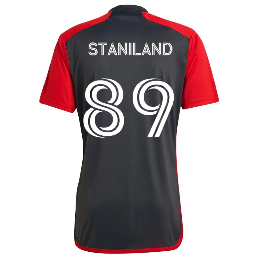 Danxen Kinder Charlie Staniland #89 Grau Rot Heimtrikot Trikot 2024/25 T-Shirt Schweiz