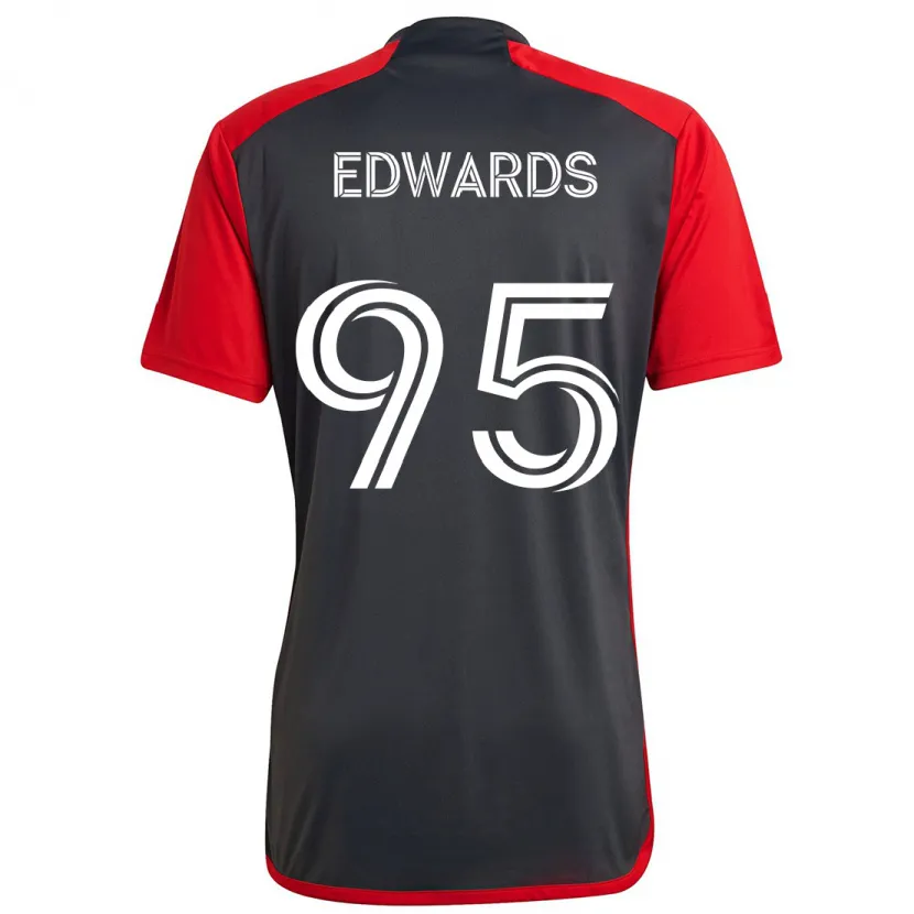 Danxen Kinder Nathaniel Edwards #95 Grau Rot Heimtrikot Trikot 2024/25 T-Shirt Schweiz