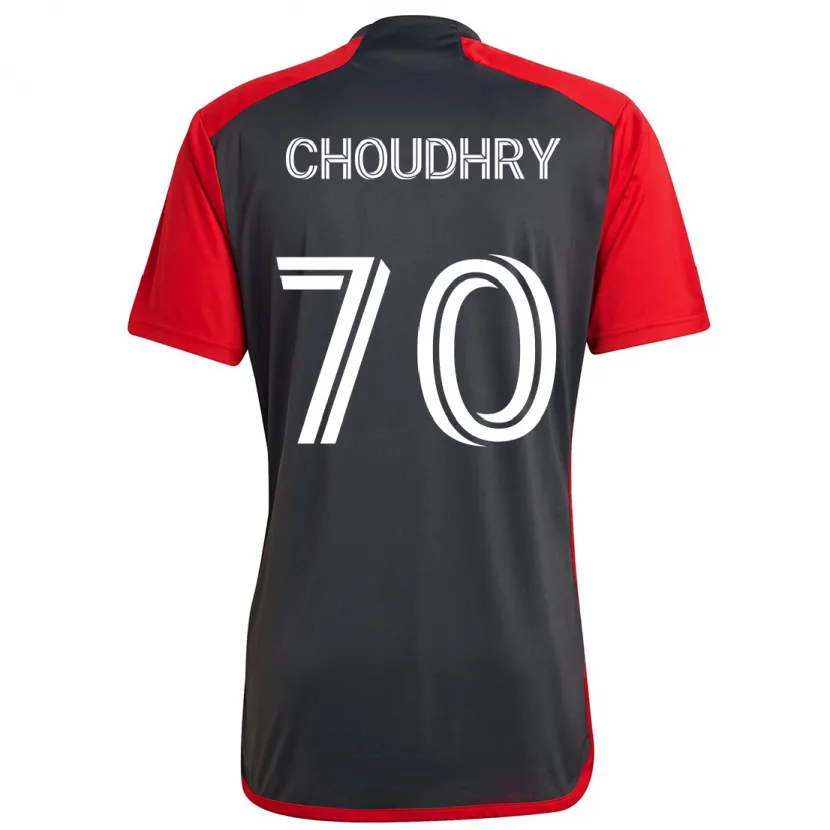 Danxen Kinder Benjamin Choudhry #70 Grau Rot Heimtrikot Trikot 2024/25 T-Shirt Schweiz