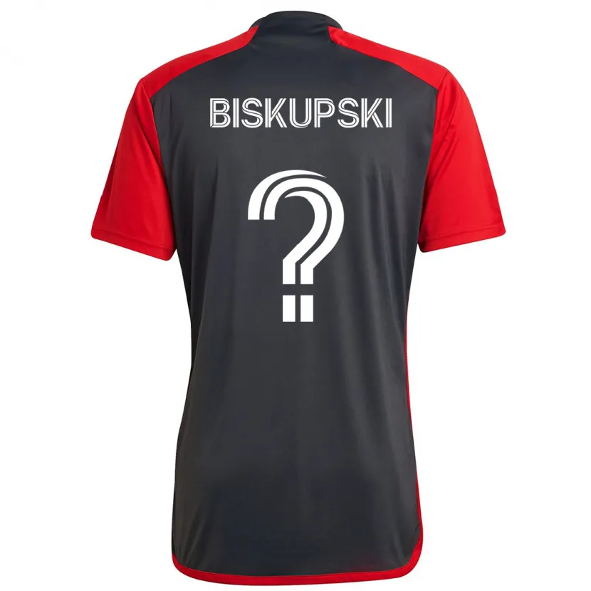 Danxen Kinder Philip Biskupski #0 Grau Rot Heimtrikot Trikot 2024/25 T-Shirt Schweiz