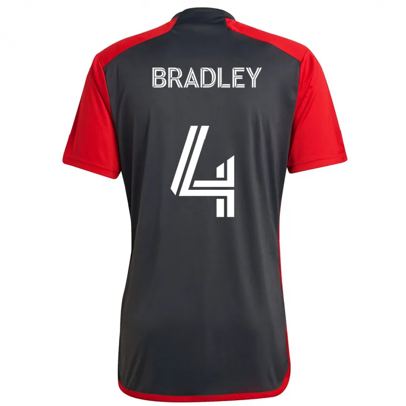 Danxen Kinder Michael Bradley #4 Grau Rot Heimtrikot Trikot 2024/25 T-Shirt Schweiz