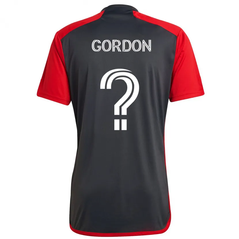 Danxen Kinder Joshua Gordon #0 Grau Rot Heimtrikot Trikot 2024/25 T-Shirt Schweiz