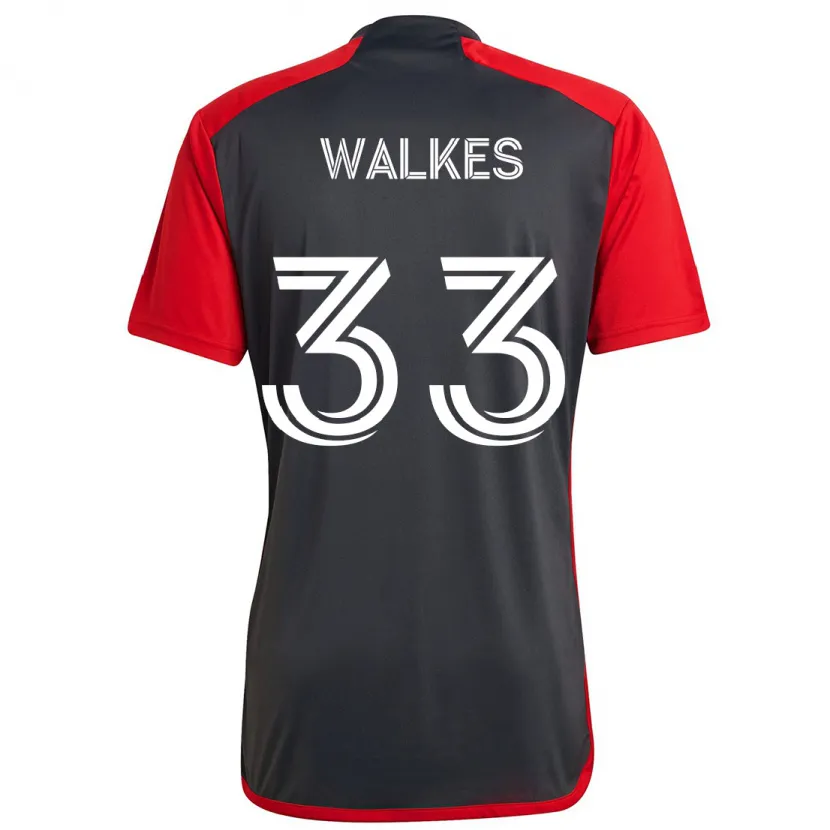 Danxen Kinder Reshaun Walkes #33 Grau Rot Heimtrikot Trikot 2024/25 T-Shirt Schweiz