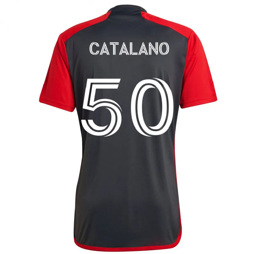 Danxen Kinder Gianluca Catalano #50 Grau Rot Heimtrikot Trikot 2024/25 T-Shirt Schweiz