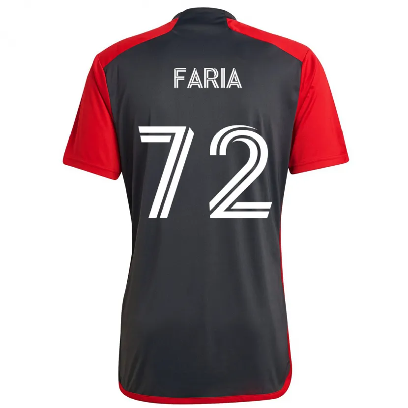 Danxen Kinder Jordan Faria #72 Grau Rot Heimtrikot Trikot 2024/25 T-Shirt Schweiz