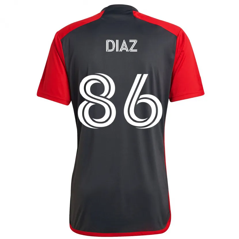 Danxen Kinder Alec Díaz #86 Grau Rot Heimtrikot Trikot 2024/25 T-Shirt Schweiz