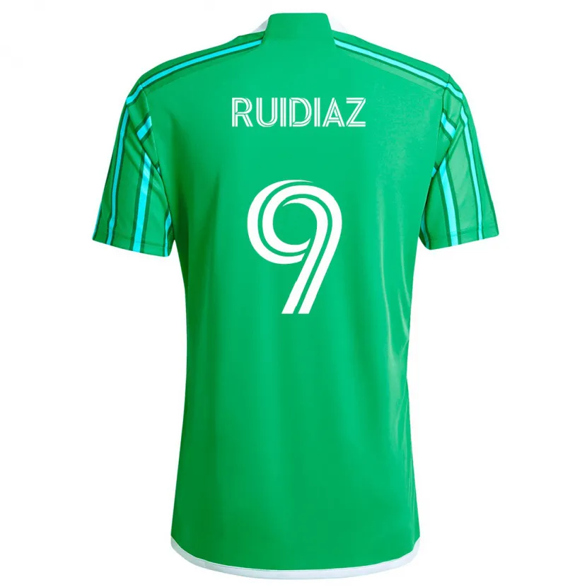 Danxen Kinder Raúl Ruidíaz #9 Grün Weiß Heimtrikot Trikot 2024/25 T-Shirt Schweiz