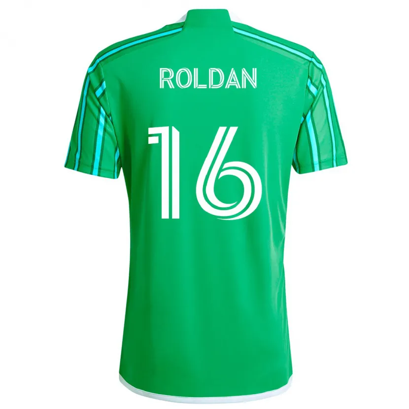 Danxen Kinder Álex Roldán #16 Grün Weiß Heimtrikot Trikot 2024/25 T-Shirt Schweiz