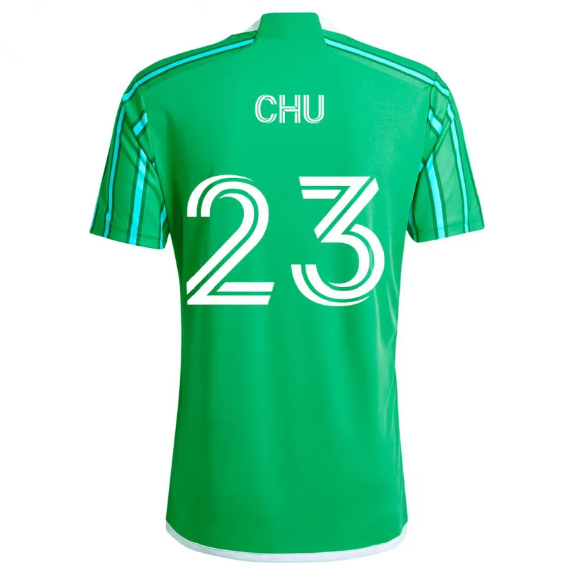 Danxen Kinder Léo Chú #23 Grün Weiß Heimtrikot Trikot 2024/25 T-Shirt Schweiz