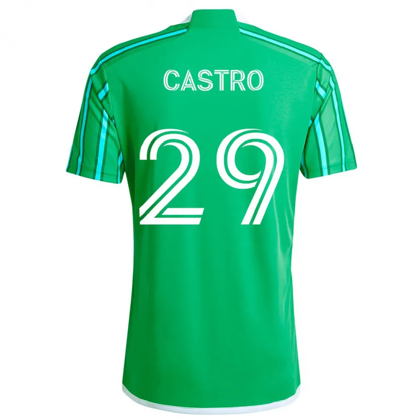 Danxen Kinder Jacob Castro #29 Grün Weiß Heimtrikot Trikot 2024/25 T-Shirt Schweiz