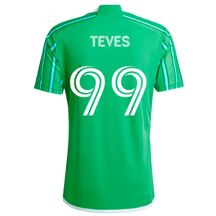 Danxen Kinder Dylan Teves #99 Grün Weiß Heimtrikot Trikot 2024/25 T-Shirt Schweiz