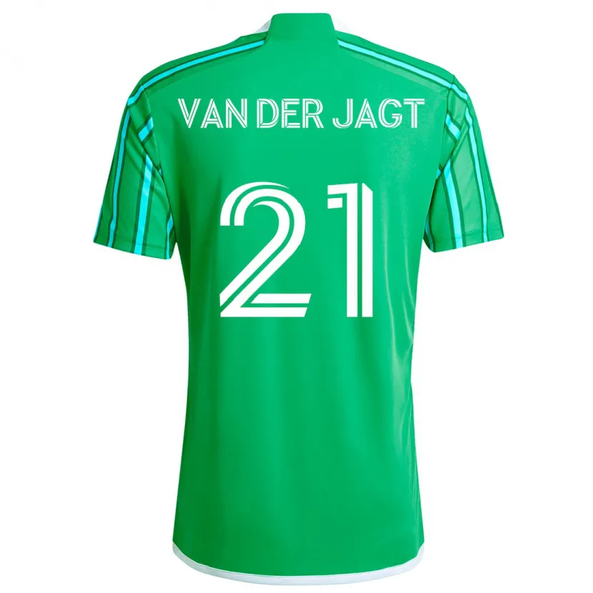 Danxen Kinder Olivia Van Der Jagt #21 Grün Weiß Heimtrikot Trikot 2024/25 T-Shirt Schweiz