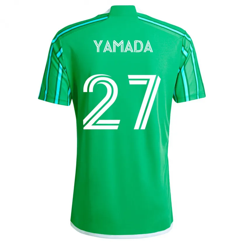 Danxen Kinder Hikari Yamada #27 Grün Weiß Heimtrikot Trikot 2024/25 T-Shirt Schweiz