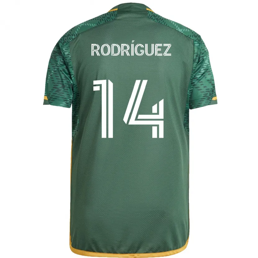 Danxen Kinder Jonathan Rodríguez #14 Grün Orange Heimtrikot Trikot 2024/25 T-Shirt Schweiz