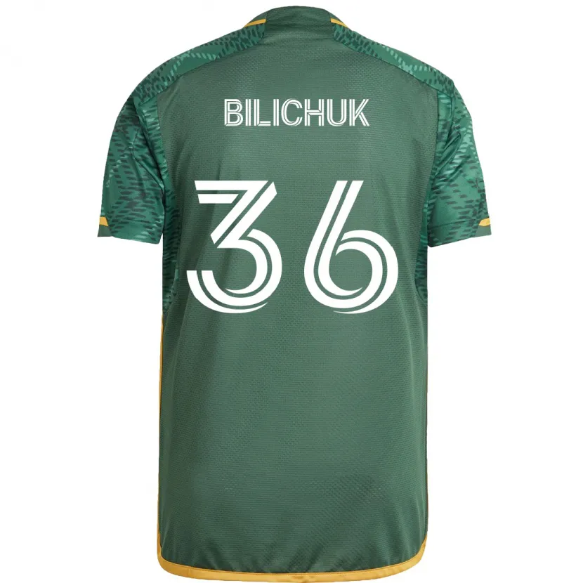 Danxen Kinder Ryan Bilichuk #36 Grün Orange Heimtrikot Trikot 2024/25 T-Shirt Schweiz