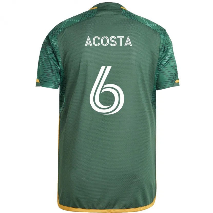 Danxen Kinder Bryan Acosta #6 Grün Orange Heimtrikot Trikot 2024/25 T-Shirt Schweiz