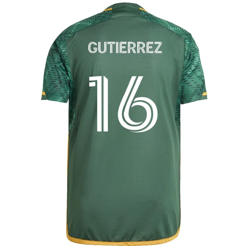 Danxen Kinder Diego Gutiérrez #16 Grün Orange Heimtrikot Trikot 2024/25 T-Shirt Schweiz