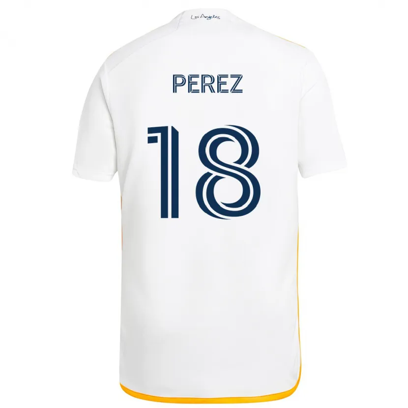 Danxen Kinder Jonathan Pérez #18 Weiß Gelb Heimtrikot Trikot 2024/25 T-Shirt Schweiz