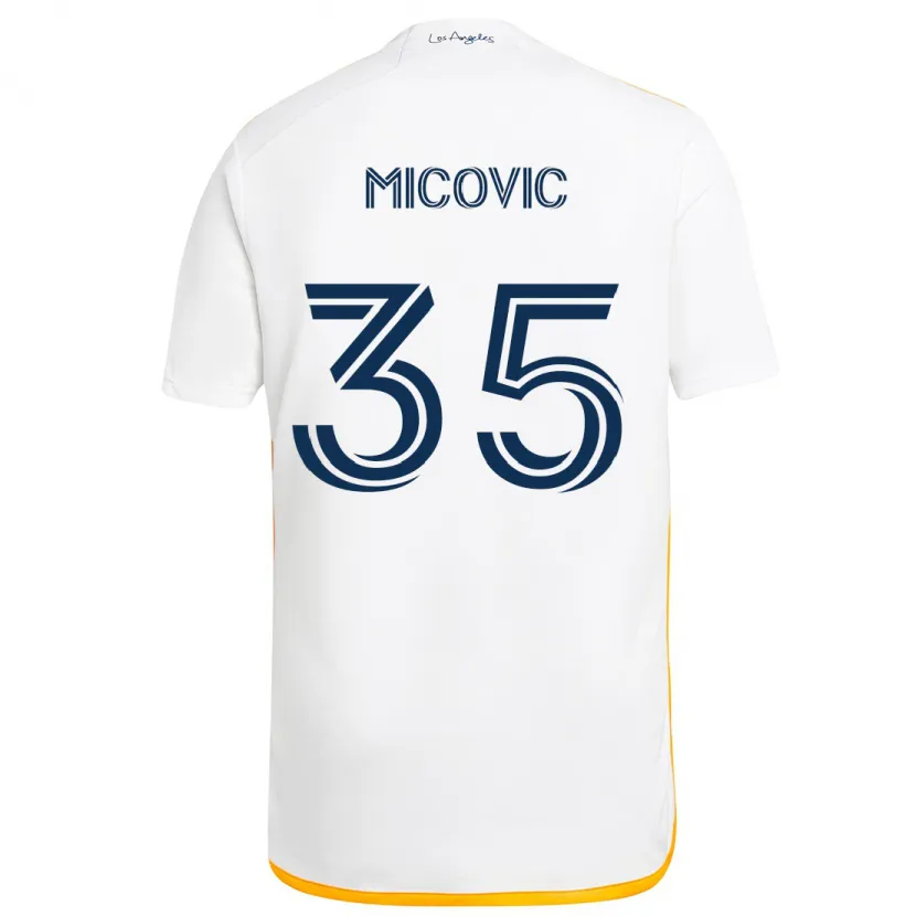 Danxen Kinder Novak Micovic #35 Weiß Gelb Heimtrikot Trikot 2024/25 T-Shirt Schweiz