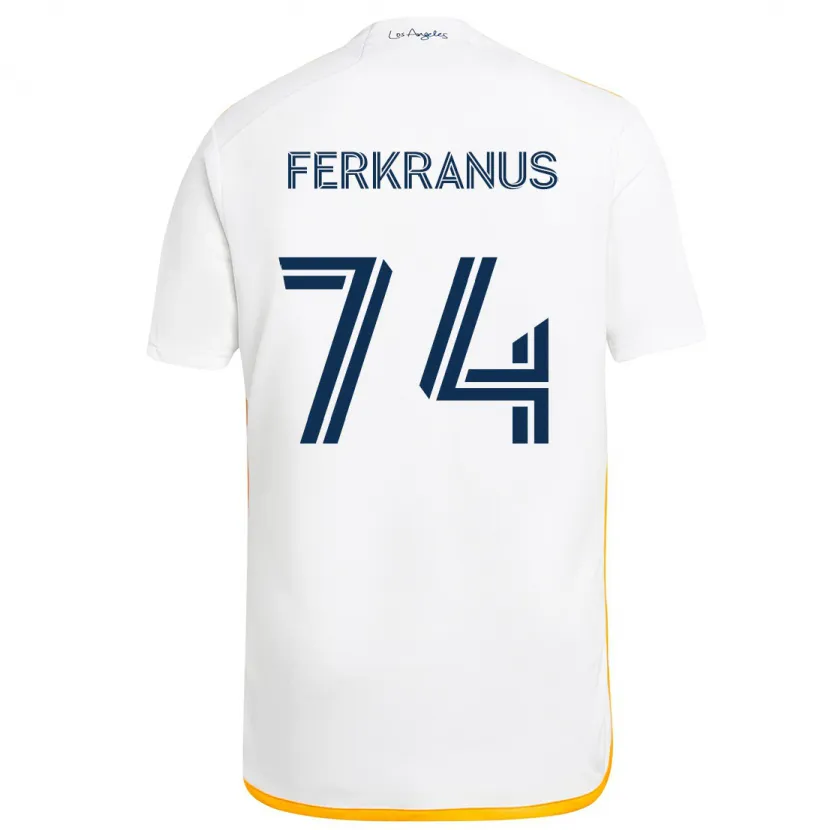 Danxen Kinder Marcus Ferkranus #74 Weiß Gelb Heimtrikot Trikot 2024/25 T-Shirt Schweiz